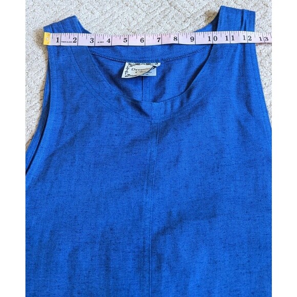 Dressing Clio Vintage Maxi Dress Blue Flax Blend Lagenlook Made in USA Small - Picture 9 of 13